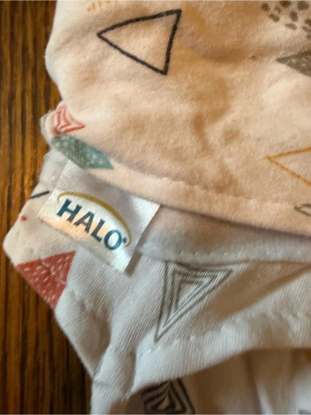 Halo White Sleep Sack with Multicolor Triangle Pattern